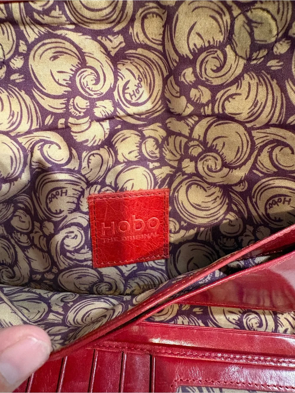 HOBO Red Leather Long Wallet